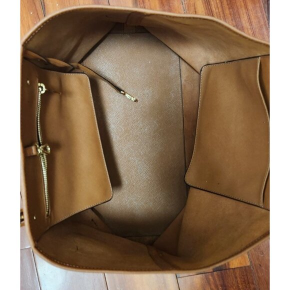 MICHAEL KORS Saffiano  Leather Brown Jet Set Travel Tote - Picture 10 of 16